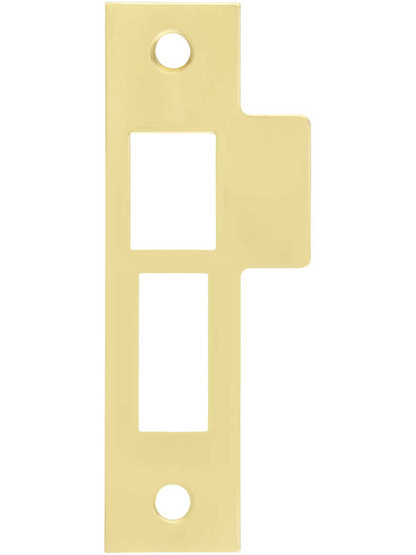 3 7/8-Inch Solid Brass Mortise Lock Strike Plate in Polished Brass.